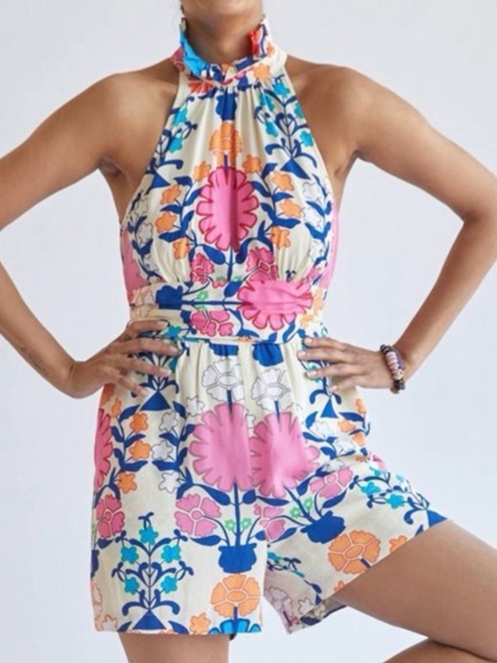 Anthropologie Plenty by Tracy Reese Floral Print Open Back
Romper size XL